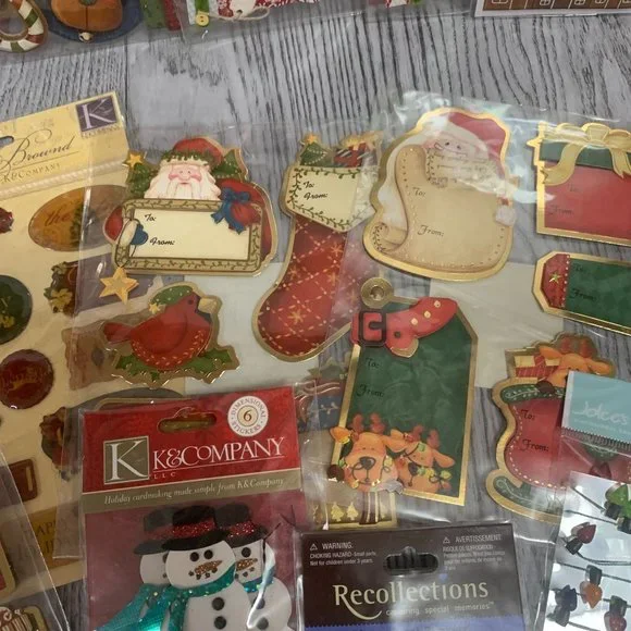 Christmas Sticker Lot Crafts Scrapbooking Junk Journal Supplies - Picture 6 of 11